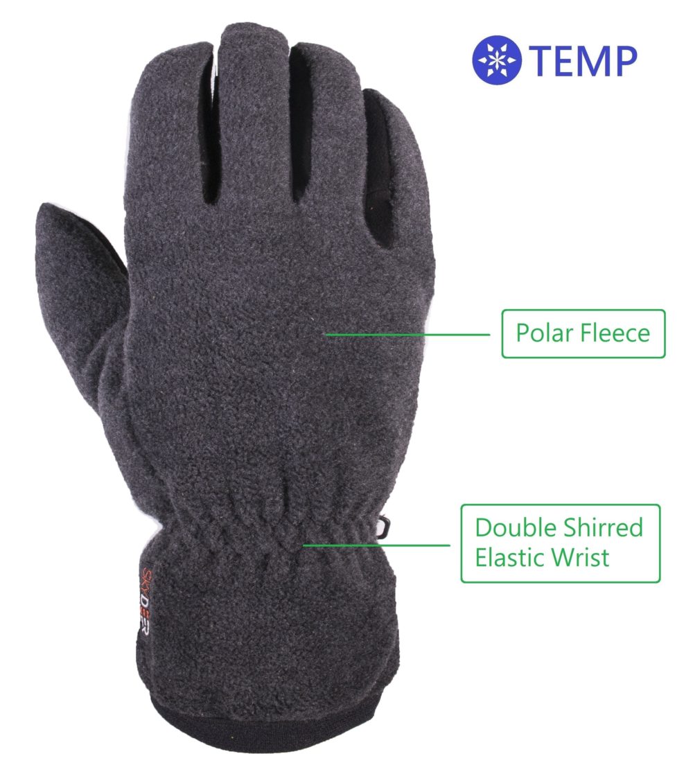 SKYDEER Premium Genuine Deerskin Suede Leather and Polar Fleece Glove ...